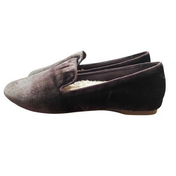 Birdies Velvet Faux Fur Lined Starling Slipper Mocha Brown Size 8 - Picture 8 of 9